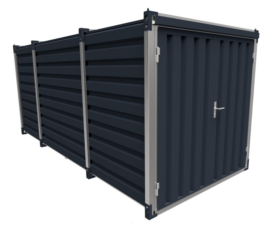 Materiaalcontainer dubbele deuren korte zijde - 5mtr Antraciet